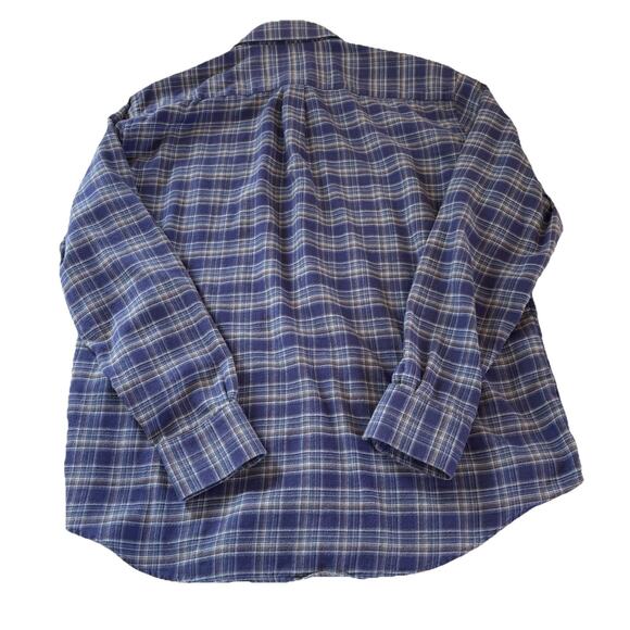 Peter Millar Men's XL Autumn Lightweight Flannel Shirt Blue Plaid Button Down - Picture 8 of 15